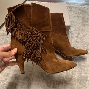 Aquazzura suede fringe boots size 38